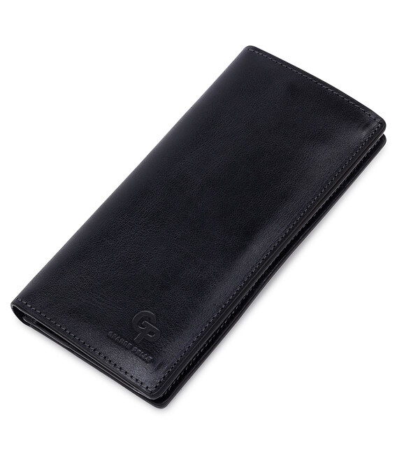 Вертикальне шкіряне портмоне унісекс GRANDE PELLE 11556 Синій картинка, зображення, фото