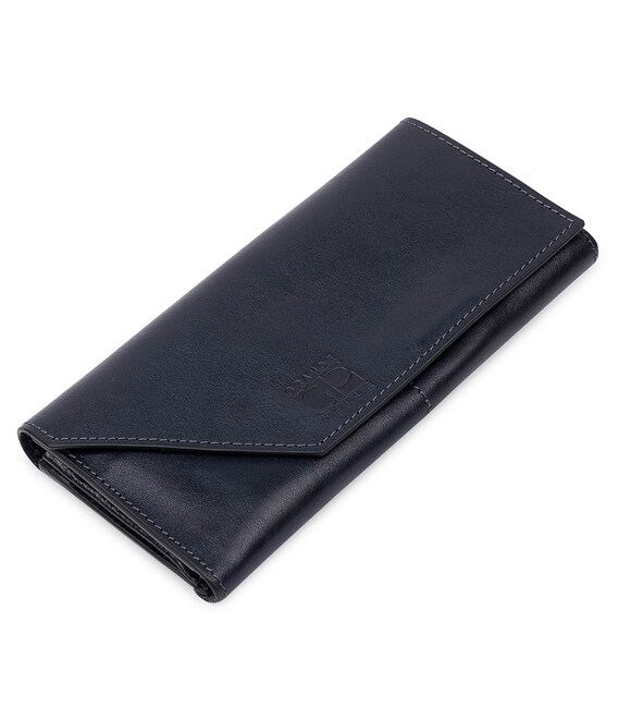 Горизонтальное стильное портмоне унисекс GRANDE PELLE 11557 Синий фото, картинка, изображение