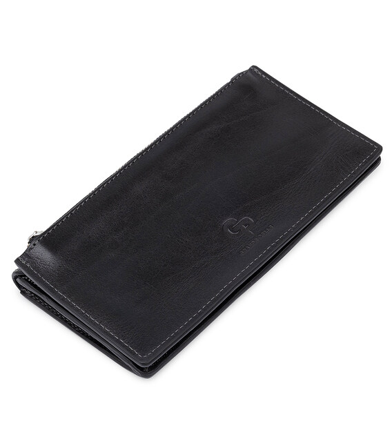 Практичное стильное портмоне унисекс GRANDE PELLE 11558 Черный фото, картинка, изображение