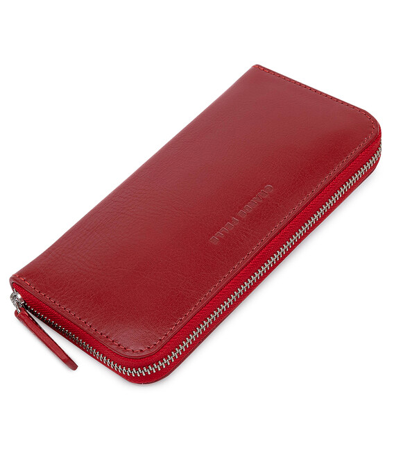Стильный кожаный женский кошелек на молнии GRANDE PELLE 11563 Красный фото, картинка, изображение