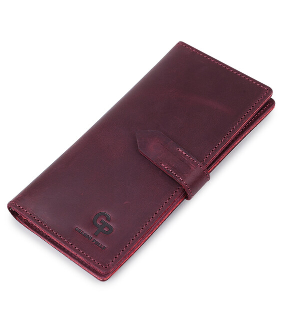 Кожаное женское матовое портмоне GRANDE PELLE 11561 Бордовый фото, картинка, изображение