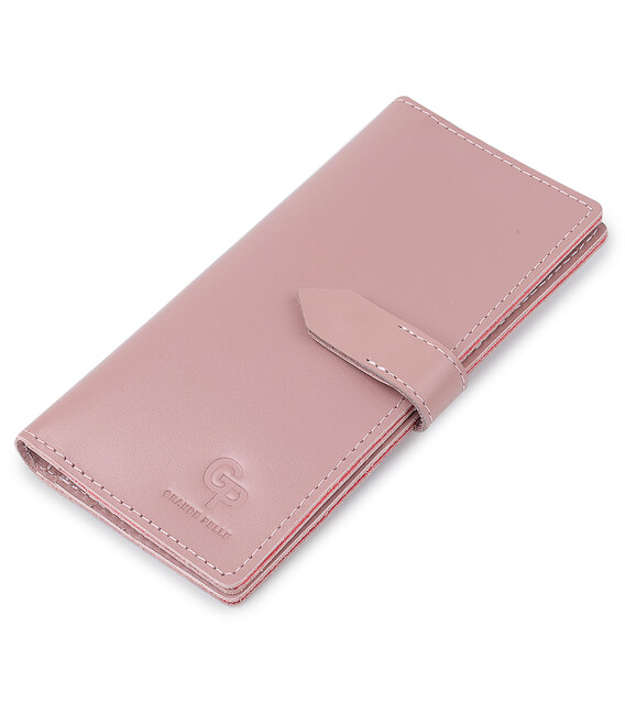 Шкіряне жіноче матове портмоне GRANDE PELLE 11545 Рожевий картинка, зображення, фото