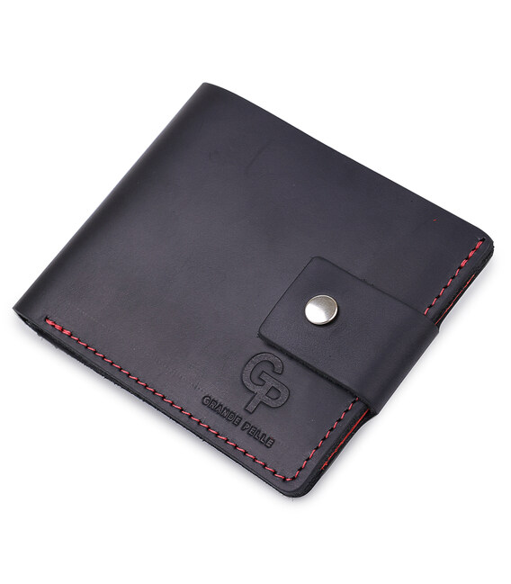 Кожаное матовое портмоне унисекс GRANDE PELLE 11542 Черный фото, картинка, изображение