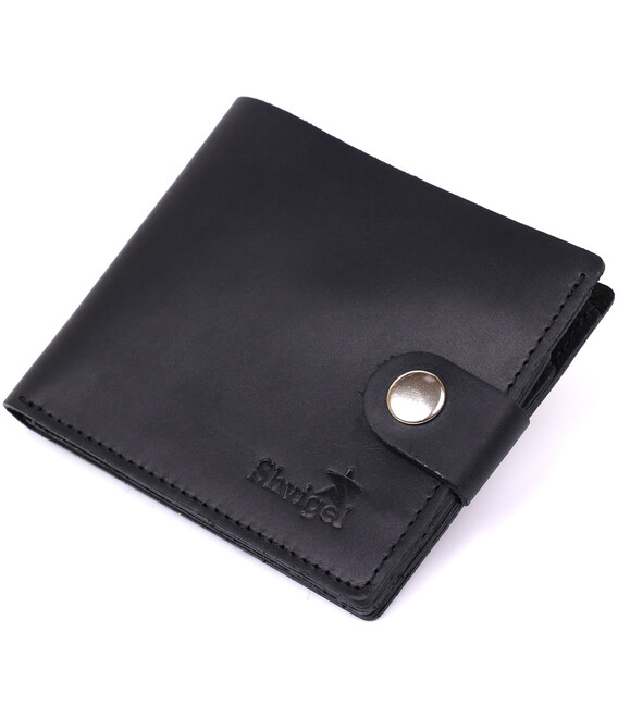 Кожаный мужской бумажник Shvigel 16432 Черный фото, картинка, изображение