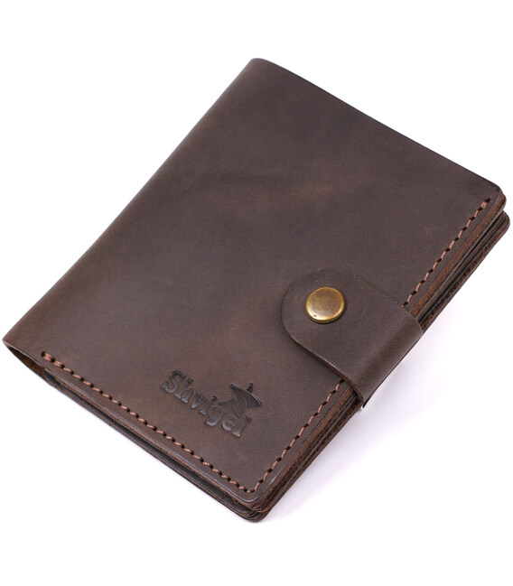 Кожаный мужской бумажник Shvigel 16475 Коричневый фото, картинка, изображение