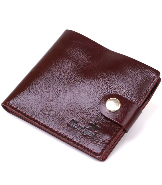 Кожаное стильное портмоне Shvigel 16442 Бордовый фото, картинка, изображение