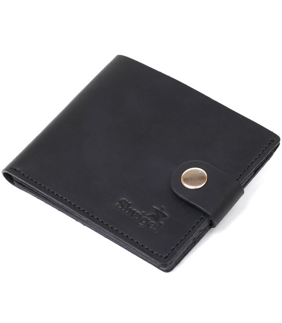Матове чоловіче вінтажне портмоне Shvigel 16453 Чорний картинка, зображення, фото
