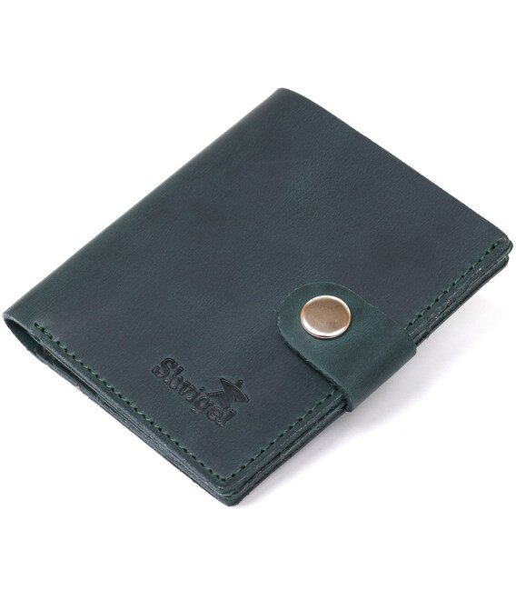 Компактное винтажное портмоне Shvigel 16456 Зеленый фото, картинка, изображение