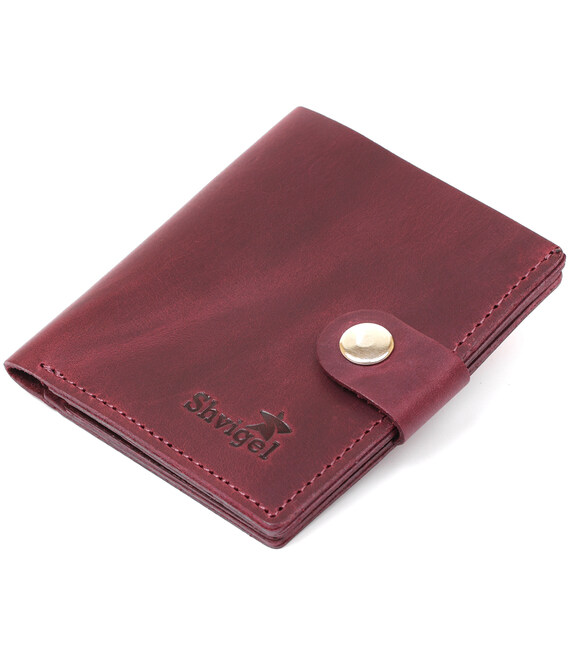 Женское матовое кожаное портмоне Shvigel 16478 Вишневый фото, картинка, изображение