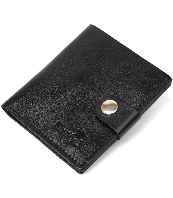 Мужское глянцевое кожаное портмоне Shvigel 16481 Черный фото, картинка, изображение