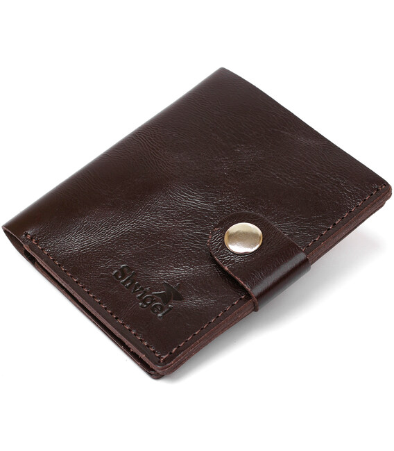 Стильное кожаное портмоне для мужчин Shvigel 16485 Коричневый фото, картинка, изображение