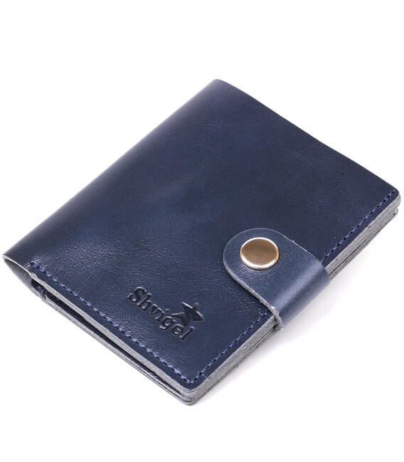 Компактное стильное портмоне Shvigel 16486 Синий фото, картинка, изображение