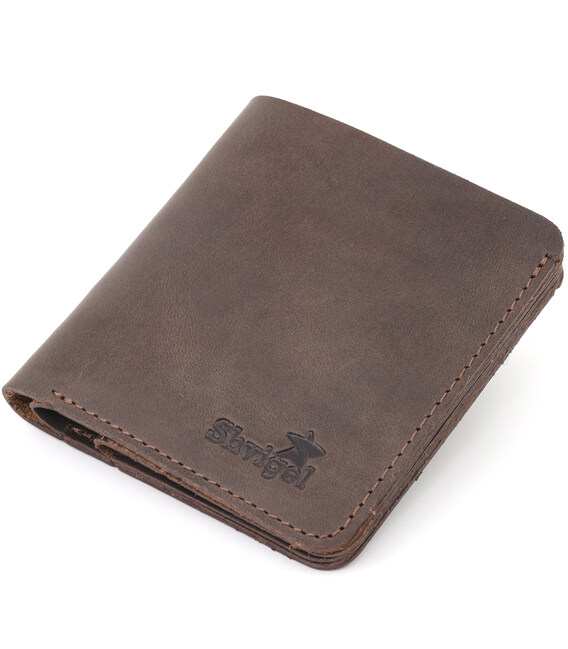 Винтажное кожаное портмоне Shvigel 16601 Коричневый фото, картинка, изображение