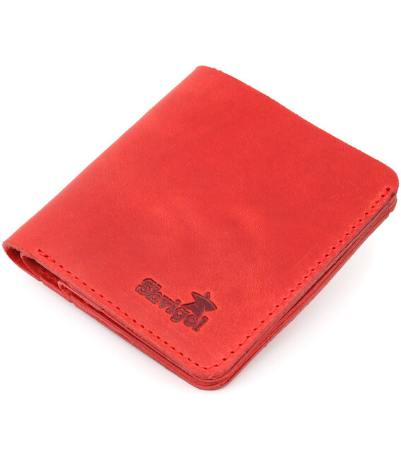 Женское винтажное кожаное портмоне Shvigel 16602 Красный фото, картинка, изображение