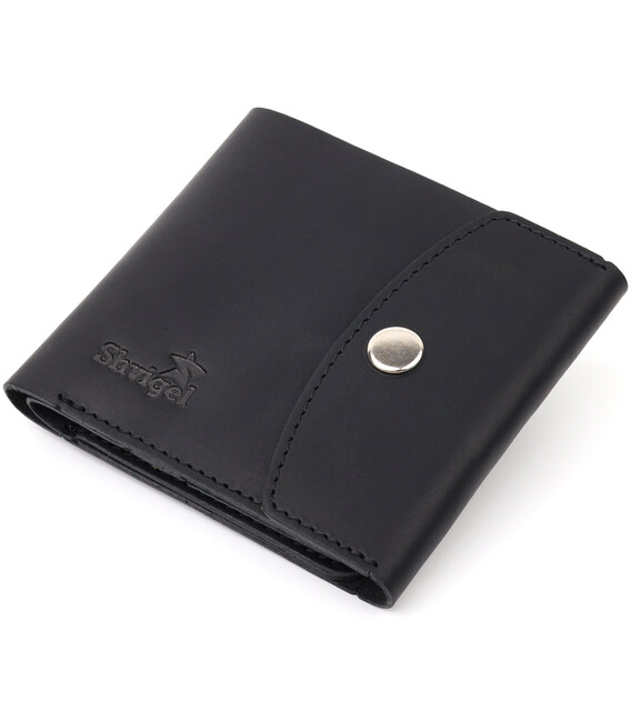 Кожаное матовое мужское портмоне Shvigel 16612 Черный фото, картинка, изображение