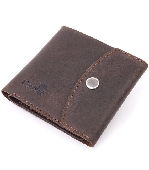 Винтажное кожаное портмоне Shvigel 16613 Коричневый фото, картинка, изображение