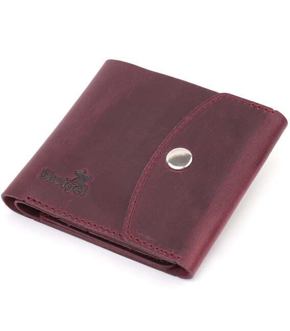 Кожаное матовое портмоне Shvigel 16616 Бордовый фото, картинка, изображение