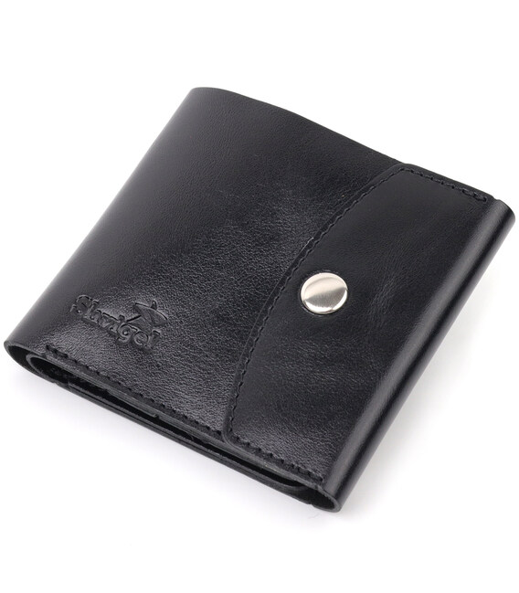 Чоловіче глянсове шкіряне портмоне Shvigel 16617 Чорний картинка, зображення, фото