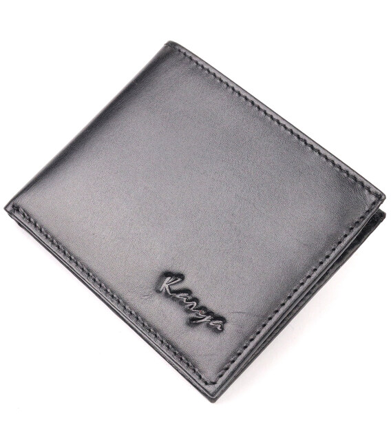 Красивый мужской зажим из гладкой кожи KARYA 21052 Черный фото, картинка, изображение