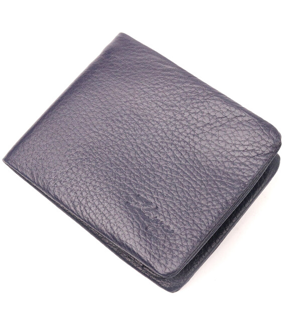 Оригінальне чоловіче портмоне із зернистої шкіри KARYA 21062 Синій картинка, зображення, фото