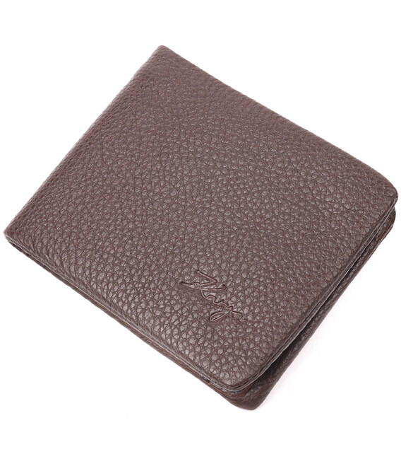 Отличное мужское портмоне из зернистой кожи KARYA 21063 Коричневый фото, картинка, изображение