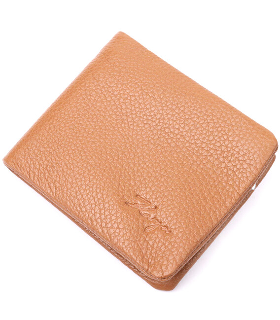 Стильне чоловіче портмоне із зернистої шкіри KARYA 21064 Світло-коричневий картинка, зображення, фото