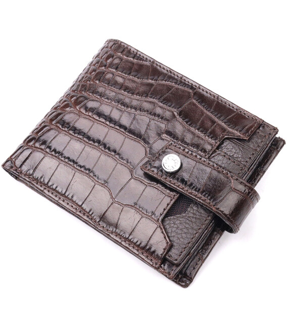 Функциональный мужской кошелек из фактурной кожи KARYA 21069 Коричневый фото, картинка, изображение