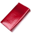 Яскравий жіночий гаманець із лакованої шкіри з візитницею ST Leather 19405 Червоний картинка, зображення, фото