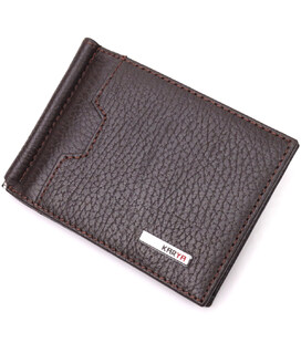 Отличный зажим для денег из натуральной кожи KARYA 21353 Коричневый фото, картинка, изображение