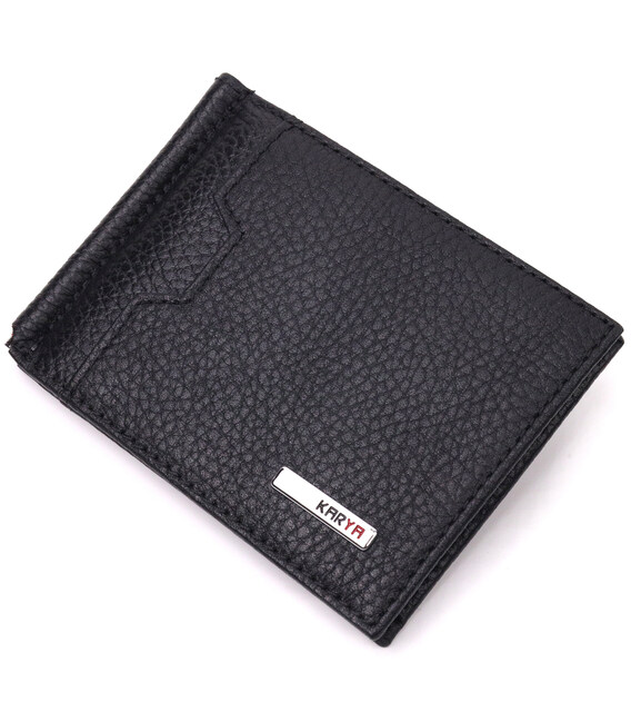 Надежный зажим для денег из натуральной кожи KARYA 21354 Черный фото, картинка, изображение