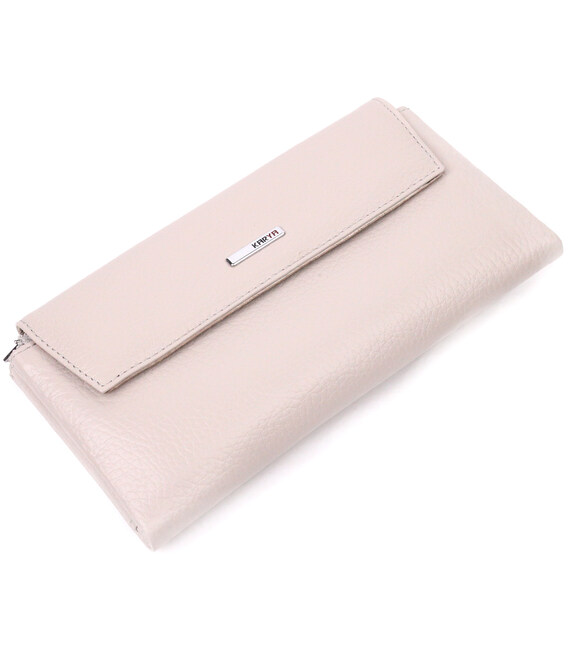 Функциональный женский кошелек из натуральной кожи KARYA 21359 Бежевый фото, картинка, изображение