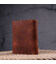Мужское вертикальное портмоне без застежки в винтажной коже KARYA 21363 Рыжий фото, картинка, изображение