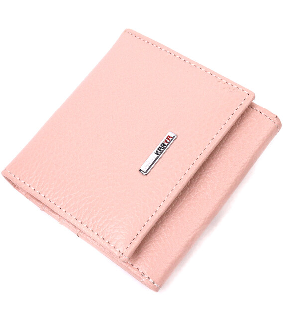 Компактный женский кожаный кошелек с монетницей KARYA 21375 Пудровый фото, картинка, изображение