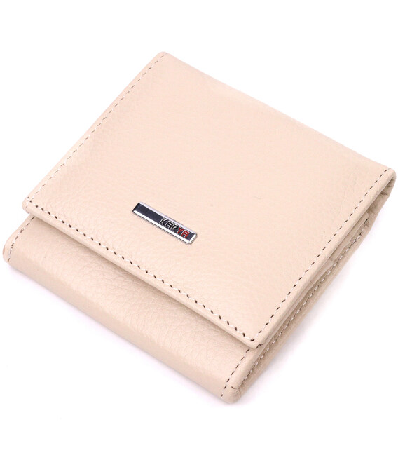 Маленький женский кошелек с монетницей из натуральной кожи KARYA 21377 Молочный фото, картинка, изображение