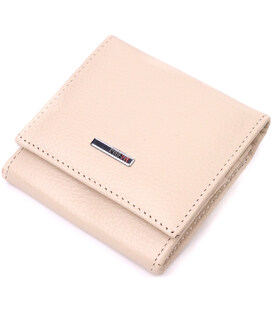 Маленький женский кошелек с монетницей из натуральной кожи KARYA 21377 Молочный фото, картинка, изображение