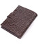 Компактный мужской кошелек из натуральной кожи с тиснением под крокодила KARYA 21386 Коричневый фото, картинка, изображение