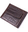 Фактурний чоловічий затиск із монетницею з натуральної шкіри з тисненням під крокодила KARYA 21405 Коричневий картинка, зображен