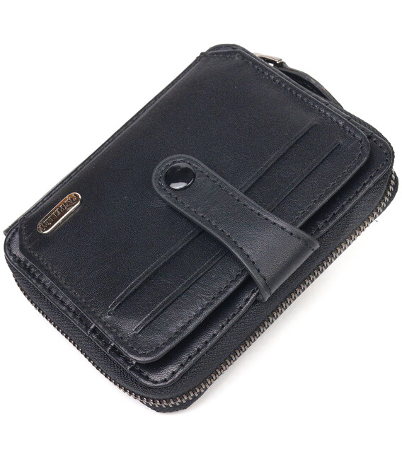 Красивое портмоне из натуральной галдкой кожи CANPELLINI 21492 Черное фото, картинка, изображение