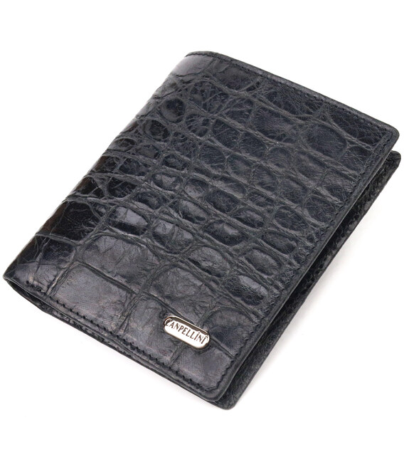 Оригінальне чоловіче портмоне з натуральної фактурної шкіри CANPELLINI 21502 Чорне картинка, зображення, фото