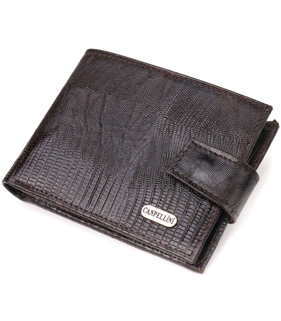 Мужской кошелек из натуральной фактурной кожи CANPELLINI 21512 Коричневый фото, картинка, изображение