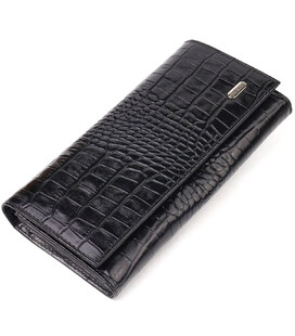 Жіночий шкіряний гаманець для карток купюр та монет CANPELLINI 21525 Чорний картинка, зображення, фото