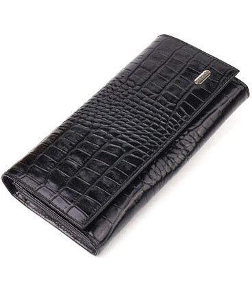 Женский кожаный кошелек для карт купюр и монет CANPELLINI 21525 Черный фото, картинка, изображение