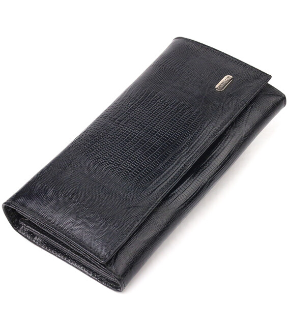 Женский кожаный кошелек для карт купюр и монет CANPELLINI 21527 Черный фото, картинка, изображение