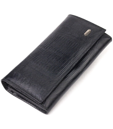 Женский кожаный кошелек для карт купюр и монет CANPELLINI 21527 Черный фото, картинка, изображение