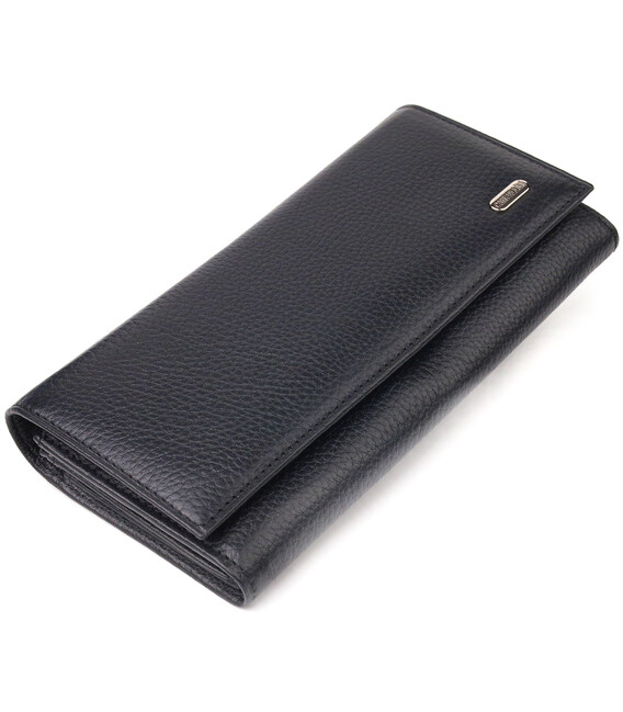 Женский кожаный кошелек для карт купюр и монет CANPELLINI 21529 Черный фото, картинка, изображение