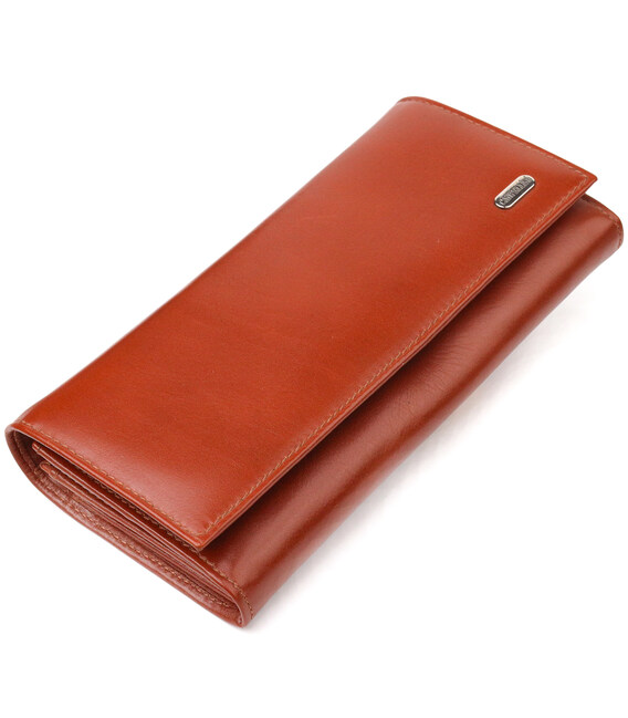 Жіночий шкіряний гаманець для карток купюр та монет CANPELLINI 21532 Коричневий картинка, зображення, фото