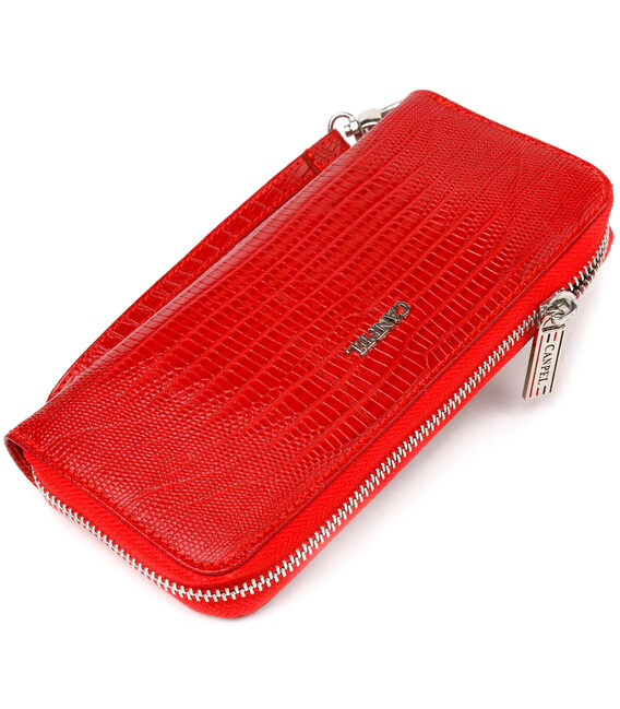 Оригінальний гаманець для жінок із натуральної фактурної шкіри CANPELLINI 21613 Червоний картинка, зображення, фото