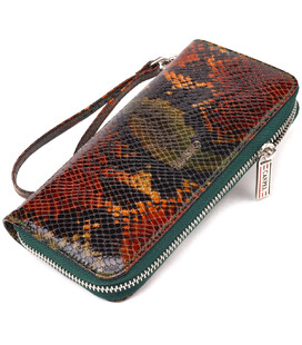 Стильный кошелек для женщин из натуральной фактурной кожи CANPELLINI 21618 Разноцветный фото, картинка, изображение