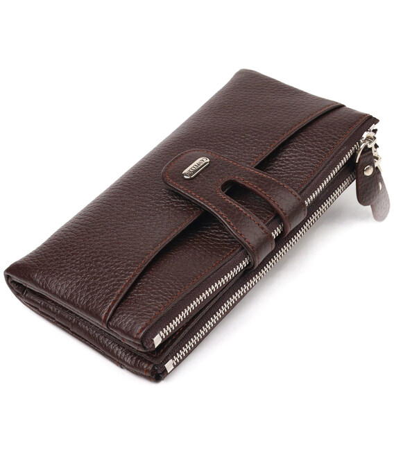 Практичний гаманець із натуральної зернистої шкіри CANPELLINI 21632 Коричневий картинка, зображення, фото