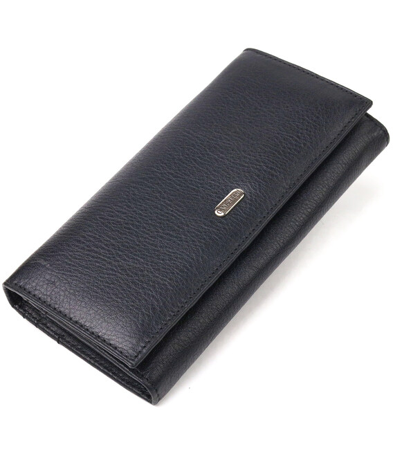 Классический женский кошелек из натуральной кожи CANPELLINI 21657 Черный фото, картинка, изображение